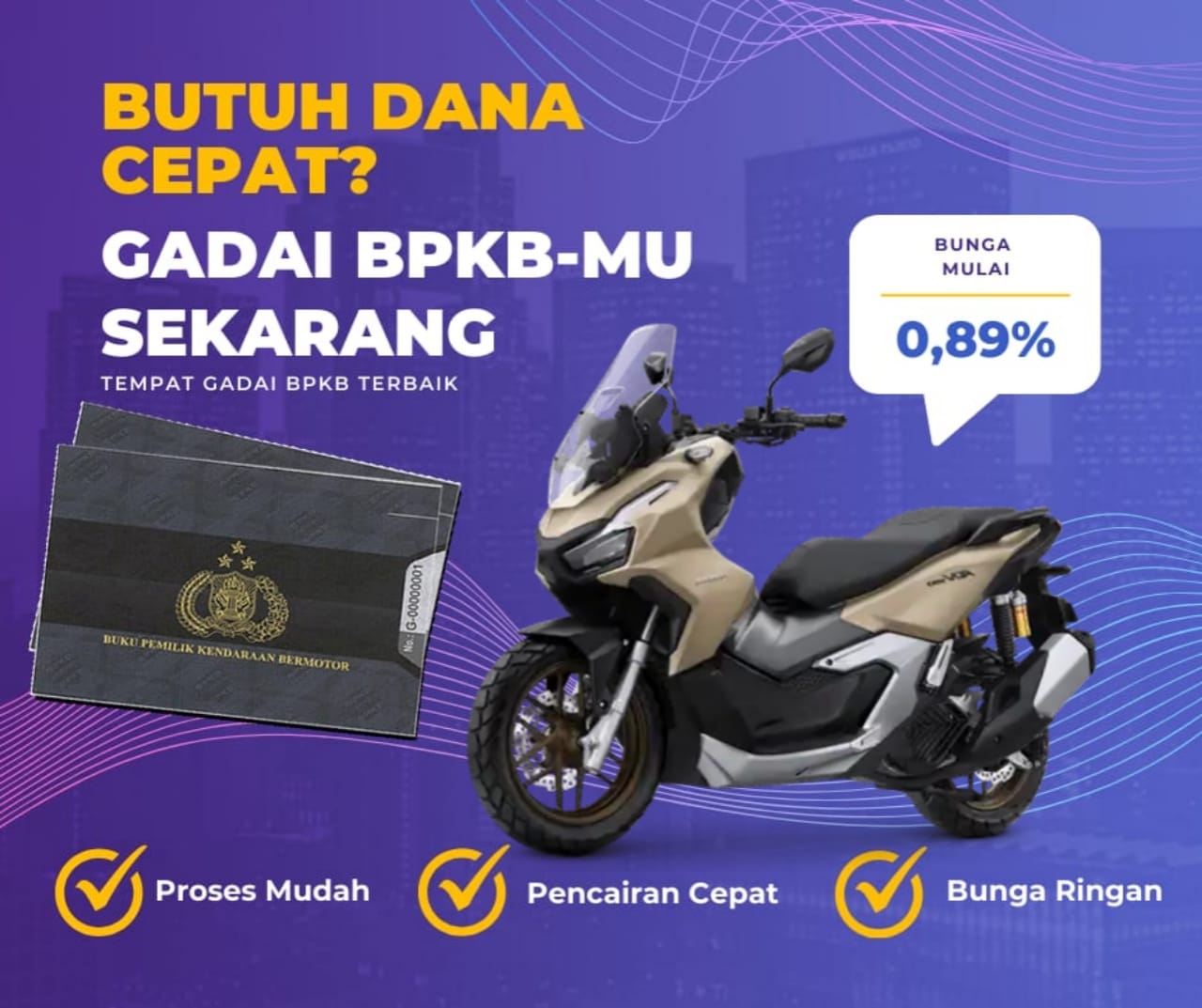 Kredit Jaminan Bpkb Motor Honda Adv 150 Cbs Dapat Dana Berapa? Seperti Ini Simulasinya